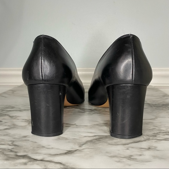Vintage Salvatore Ferragamo Black Leather Patent Cap Toe Signature Heels 8.5 - Picture 7 of 10